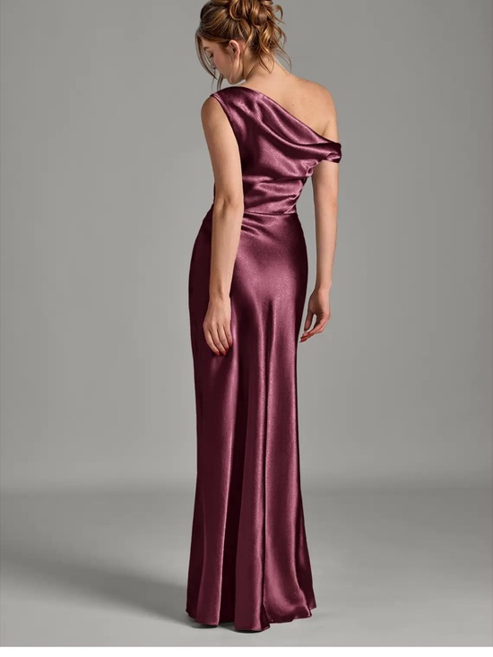 Azazie Dresses & Skirts - Azazie Emerson
Cabernet Mermaid Off the Shoulder Metallic Satin Dress